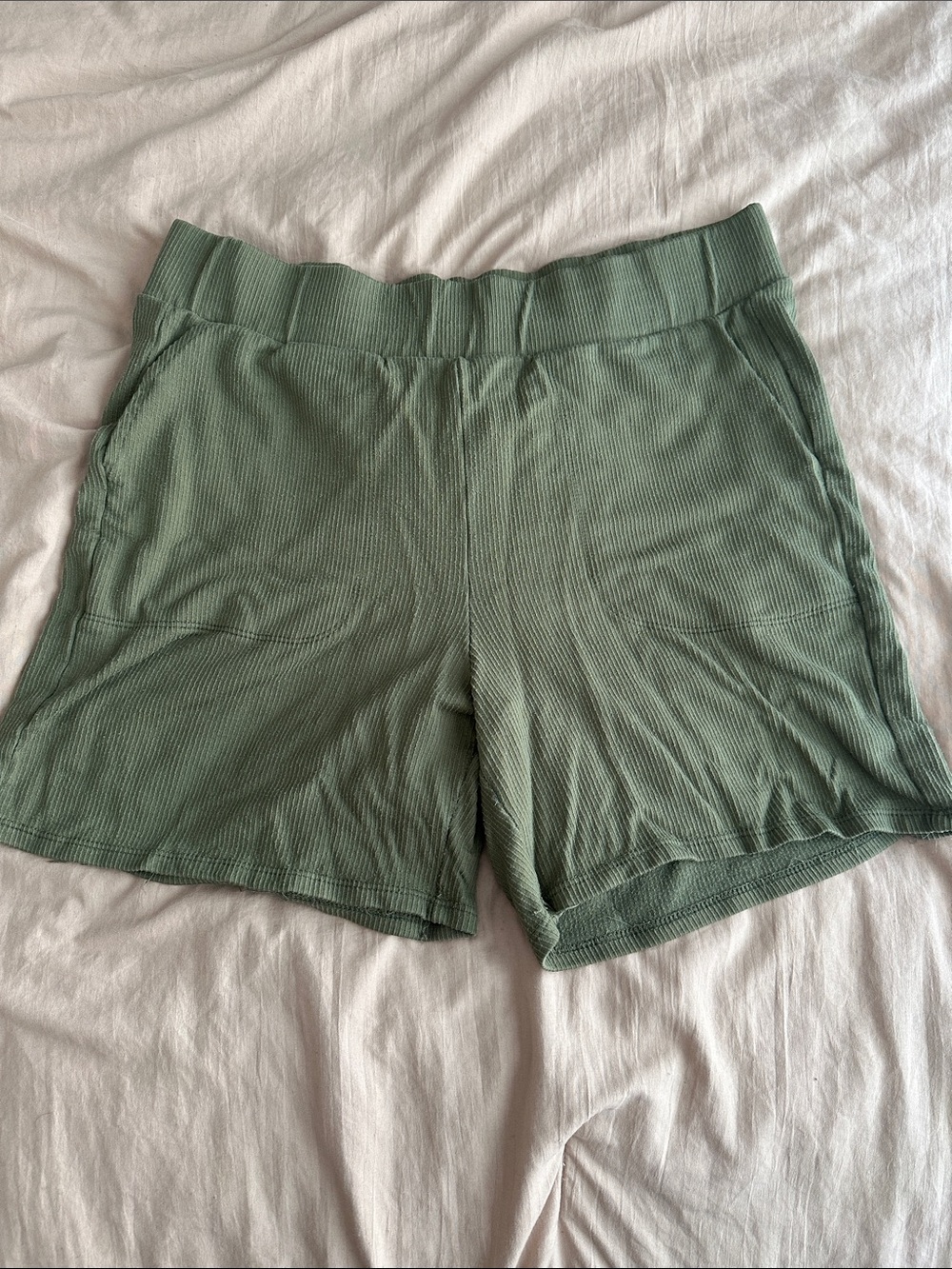torrid Olive Green Ribbed Lounge Bike Shorts